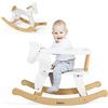 Belleur Cavallo a dondolo in legno per bambini piccoli da 1 a 3 anni, giocattoli in legno per bambini con recinzione rimovibile per interni ed esterni, animale a dondolo per bambini e bambine