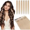 Elailite Extension Capelli Veri Clip Biondi Remy Human Hair Naturali Set da 6 Ciocche Singole con Silk Lace 50cm 44gr per Volume/Mèches (#60 Biondo Platino)
