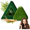ZVORBH 1 PCS Nature Triangle Shampoo Bar,enooso shampoo solido,saponetta alle erbe, sapone naturale alle sette erbe verdi,lenisce e rinforza i capelli, con retina schiumogena,nero, unisex.