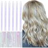 Wennalife - Extension brillanti per capelli in stile fata, con glitter, resistenti al calore, 122 cm, 1200 fili, accessori per festival per capelli colorati, per feste e cosplay