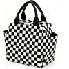 Tcdwla Borsa Termica Porta Pranzo, Borsa Porta Pranzo con 2 Tasche Laterali, 12L Grande Capacità, per Archiviare Bicchiere D'acqua, Ombrelloni, Piatti da Tavola, per Picnic, Lavoro, Scuola (Nero 1)