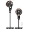 Neqraxis Ventilatore a Piantana, 2 in 1 Ventilatori da Tavolo, 30dB Smart Ventilatore Silenzioso, Telecomando,90°, 12 Velocità, 3 Modalità, Altezza 75-105cm, Timer 12H