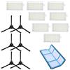TeKeHom Per Ariete Robot Xclean 2718 Accessori Kit 6 Spazzole Laterali (3 Paie)+8 Filtri HEPA +1 Filtro Primario Robot Aspirapolvere
