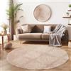 SIMPEX tappeto shaggy rotondo beige 200 cm a pelo lungo moderno tinta unita come elemento centrale d'arredo comfort eleganza e atmosfera accogliente