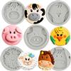 MYPRACS MYRACS - Stampo in silicone con motivo animale, mucca, pecora, fondente, maiale dolce, pollo, pony, per decorare zucchero, torte, cupcake, cioccolato, pasta di fiori, argilla polimerica