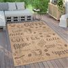 Paco Home Tappeto Cucina Da Esterno Salotto Moderno Balcone Terrazo Moderno Motivo Astratto Letteratura, Dimensione:80x150 cm, Colore:Beige 3