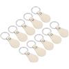 PATIKIL 10 Pezzi Kit Portachiavi in Pelle Portachiavi Pelle PU Bianco | con Rivetti e Ring, Fai da Te, per Incisione Laser Creazione Oggetti Pelle