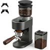 Umisu Macinacaffè elettrico, 60 gradi di macinazione, macinino conico da 48 mm, macinino per chicchi di caffè con supporto portafiltro e soffietto, display touch digitale, per espresso, French press