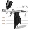 NEOECO Transformer SJ85 Kit aerografo a doppia azione, ventola brevettata da 1 secondo e spray rotondo, impugnatura ergonomica, set da 0,3/0,5/0,8 mm per modellismo, miniature, nail art, barbiere
