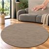 TT Home Tappeto Salotto Taupe 120 cm Rotondo Lavabile e Pelo Corto | Tappeto Moderno e Morbido, Facile Da Pulire e Antiscivolo, Ideale Per Salotto, Camera Da Letto, Cameretta e Corridoio