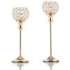 Vincigant - Set di portacandele in cristallo eleganti e di grande effetto decorativo, Gold, 30 &35cm