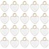 QUARKZMAN 40Pz Ciondoli A Forma Di Cuore 12x10mm Bianco | Mini Ciondoli Placcati In Oro, Fai Da Te Per Bigiotteria Bracciali Collane Orecchini Portachiavi Artigianato
