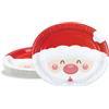 BFB Set di Piatti Ovali di carta Natalizi 24 pezzi Babbo Natale, Grandi Piatti da buffet usa e getta 32 x 27 cm Piatti monouso per feste