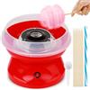 PORFOYO Macchina Zucchero Filato Bambini, Macchina per Zucchero Filato 450w Retrò con Cucchiaio Dosatore e 10 Bastoncini Facile da Usare e Pulire Cotton Candy Machine Ideale per Casa Feste e Compleanni Rosso