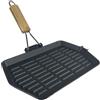 Generico Bistecchiera Antiaderente in Ghisa, Padelle Grill Anti Aderente, Manico Pieghevole Grill Antiaderente 36 x 21 cm, Salvaspazio, Bordo a Versare