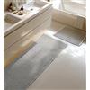 Furicher Grande set di tappetini da bagno, colore grigio, set da 2 pezzi, lavabile, tappetino da bagno, antiscivolo, per soggiorno, camera da letto, bagno, decorazione, 51 x 120 cm + 41 x 61 cm