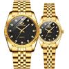 MASTOP Coppia di orologi svizzeri di marca orologio d'oro uomo donna in acciaio inox impermeabile orologio al quarzo