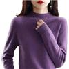 Generic Maglioni in cashmere per donne, 100% cashmere a maniche lunghe con collo tondo morbido e caldo, maglioni in maglia trendy, taglia grande, Viola, L