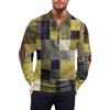 Generic DENGJIAMY Felpa con stampa a maglia da uomo alla moda taglie forti camicia autunnale manica lunga casual pullover tinta unita da uomo felpe con cerniera 1/4 alla moda, Z11 Blocco di colore giallo, 4XL