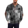 Generic DENGJIAMY Felpa con stampa a maglia da uomo alla moda taglie forti camicia autunnale manica lunga casual pullover tinta unita da uomo felpe con cerniera 1/4 alla moda, Z11 Blocco di colore Grigio, XL