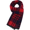 Zando Sciarpa invernale da uomo, sciarpa nera scozzese per uomo, sciarpe da uomo, accessori da uomo, Rosso classico e blu navy, Taglia unica