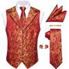 YourTies Gilet da uomo in seta jacquard floreale cachemire set 5 pezzi, C