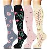 ACTINPUT 4 paia di calze a compressione per uomo e donna, colorate, per sport, aereo, corsa, viaggi, ciclismo, infermieri
