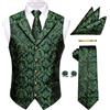 YourTies Gilet da uomo in seta jacquard floreale cachemire set 5 pezzi, B