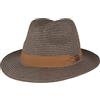 Hut Breiter Breiter Cappello di Paglia Cappello Estivo in 100% Carta Cappello da Sole Bogart particolarmente Leggero, Flessibile, Delicato sulla Pelle e Comodo Blu-Beige mélange M