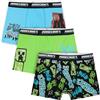Get Trend - Minecraft 3 Pezzi Boxer Bambino e Ragazzo 7-14 Anni, Mutande Intimo, Elastico in Vita e Traspirante, Creeper Regalo Bambino (Verde/Multi, 7-8 Anni)