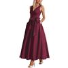 Generic Abito da donna elegante in raso, per occasioni festive, cocktail, da ballo, design comodo, di alta qualità, slim fit