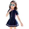 EVTSCAN Costume Intero da Bambina con Gonna E Zip Costume da Bagno da Spiaggia per Piscina(135-145cm-1)
