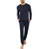 Leversic Pigiama Uomo Invernale Cotone Pigiami Due Pezzi con Scollo Rotondo, Maniche Lunghe, Top e Pantaloni con Tasches Morbido e Confortevole S-4XL