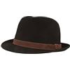 Hut Breiter Breiter Trilby Knautschbar - Cappello in feltro, tesa stretta in feltro di lana