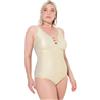 Ulla Popken Badeanzug Patrizia, Metallic Waves Costume Intero Donna (Pacco da 1)