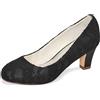 Emily Bridal Scarpe da Sposa Silk Women Like Satin Stiletto Heel Pompe Chiuse Chiuse (EU39, Nero)