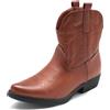 MISSCAI Stivaletti Cowboy Donna con Zip e Ricami Western | Stivali texani a punta affusolata, cerniera laterale, tacco basso 3.5 cm altezza alla caviglia