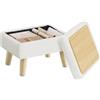 SONGMICS Pouf Contenitore, Poggiapiedi in Tessuto Teddy, 40 x 30 x 29 cm