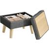 SONGMICS Pouf Contenitore, Sgabello Poggiapiedi, 40 x 30 x 29 cm