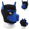 HBSFBH Maschera per cani in morbido lattice con orecchie, Maschere per Animale in Lattice Realistico, Moda Testa di Cane Mas-chera, Cane Mas-chera, Masch-era ca-ne travestimento, adatta per Halloween (Blu)