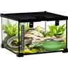 PawHut Terrario per Rettili Rialzato con Serratura 30x30x20 cm Nero