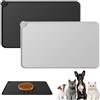 FerraDrend 2 pezzi Tappetino Ciotole Gatto in Silicone,48 × 30 cm Tappetino Sottociotola per Cani Impermeabile,Tappeto Ciotola Cane Antiscivolo,Bordi Rialzati,Lavabile in Lavastoviglie, Facile da Pulire