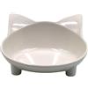 U/D Ciotola per acqua a forma di orecchie di gatto per animali domestici, antiscivolo, per alimenti, ampia ciotola per cani e gatti (bianco)