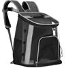Springos Zaino Trasportino Premium M, 38x34x26 cm, portata 15 kg, finestrini in PVC trasparente, ventilato, per gatti, cani piccoli, conigli, tasche laterali, cuscino removibile, leggero e funzionale