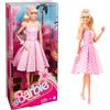 Barbie The Movie - Margot Robbie, bambola del film Barbie da collezione con abito vintage a quadretti rosa e bianco e collana con margherita, giocattolo per bambini, 3+ anni, HPJ96