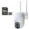 PNI Telecamera di videosorveglianza wireless PNI IP840 + PNI 128 GB Scheda WiFi PTZ, 8 MP 4K, slot micro SD, standalone, funzioni AI, ONVIF, ICSee