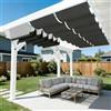 HRSMTY Vela Parasole Retrattile a Onda, Vela Parasole Impermeabile. Resistente ai Raggi UV, Adatta a Vari Ambienti Esterni e Facile da Installare.-Yellow||70x350cm