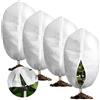 BAVATEE 4 Pezzi Tessuto Non Tessuto per Piante 80x100cm, Telo Antigelo per Piante con Cerniera Zip e Stringhe Regolabili - Cappuccio Protezione Piante 70g/m², Copertura Traspirante e Riutilizzabile