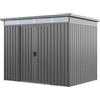 GFP Primeyard Casetta da giardino metallo 220x160x200 cm Armadio da esterno per attrezzi grigio