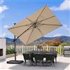 PURPLE LEAF Ombrellone da Giardino 3 x 2 m con Base a Croce, Ombrelloni da Esterno Tela Protezione UV 50+ con Inclinabile Bidirezionale di 55°, Rotazione di 360° e 5 Posizioni Regolabili, Beige